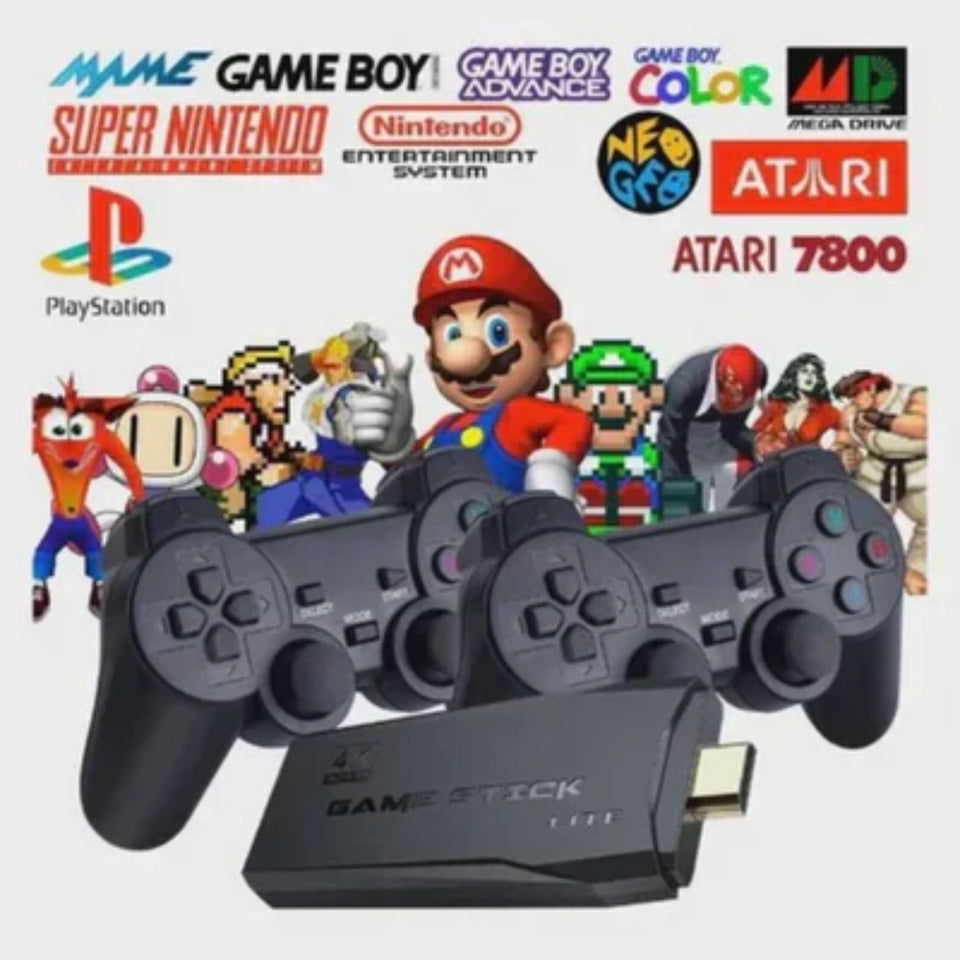 Consola Retro 4K Videojuego con 10.000 Juegos Clásicos + 2 MANDOS INALAMBRICOS de Regalo